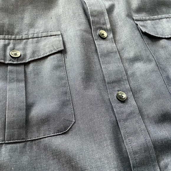 Express Size Medium Button Dress Shirt 15-15 1/2 Slate Blue Extra Slim Fit - Picture 8 of 9